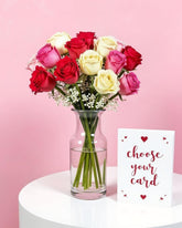 Mixed Roses Vase