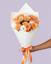 Orange & White Blossoms Posy + Gift Box