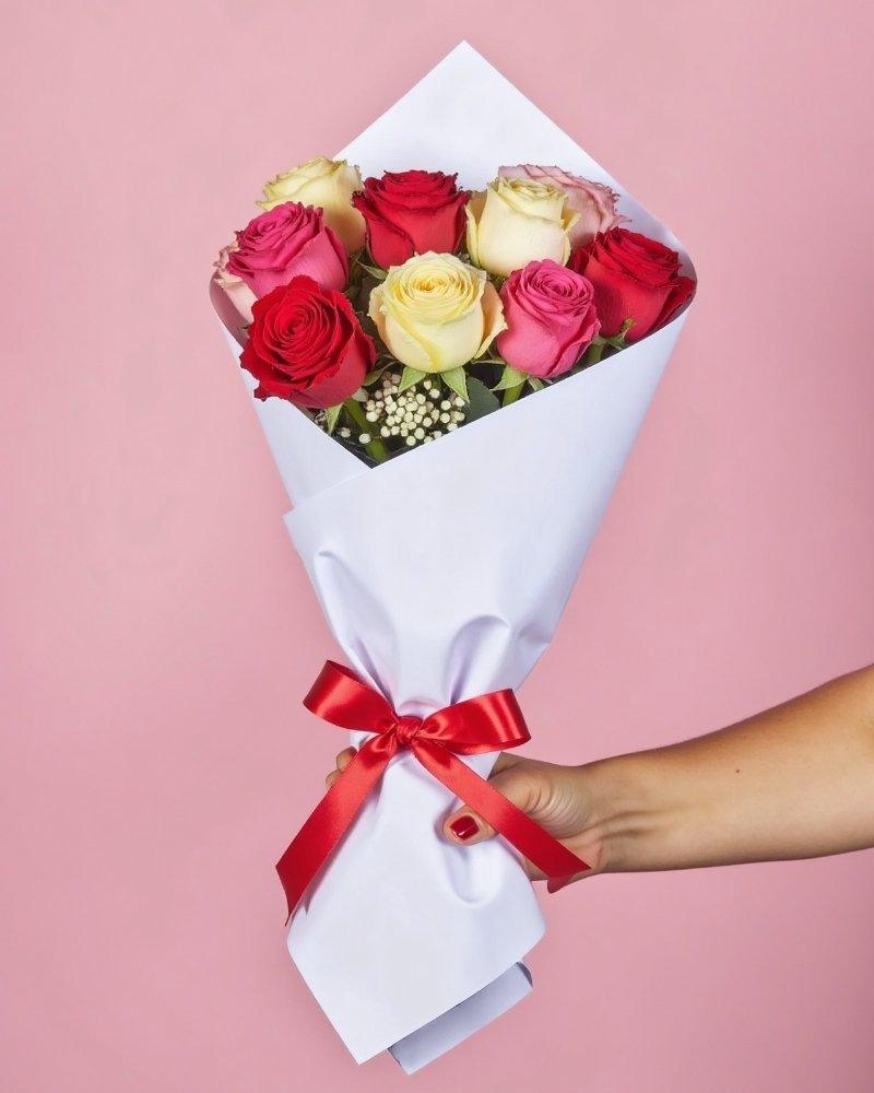 Mixed Roses Bouquet - Florist.co.nz