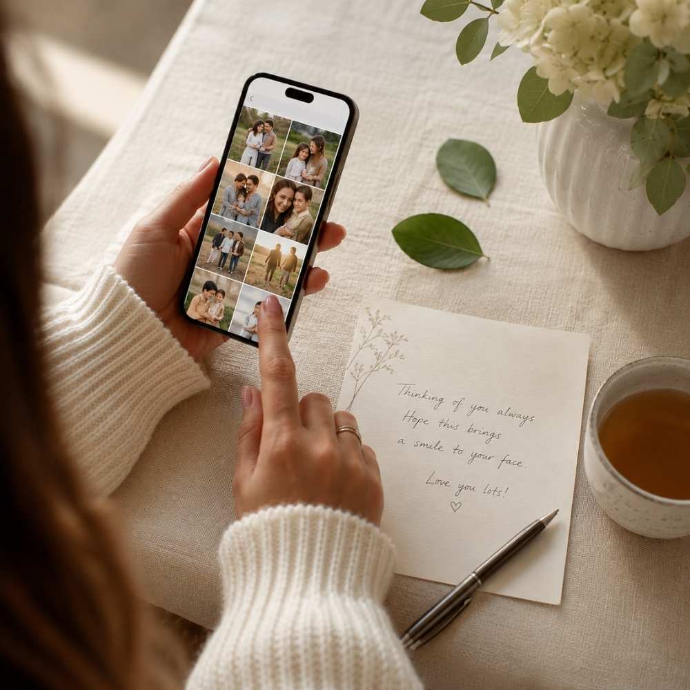 Upload a photo & write your message